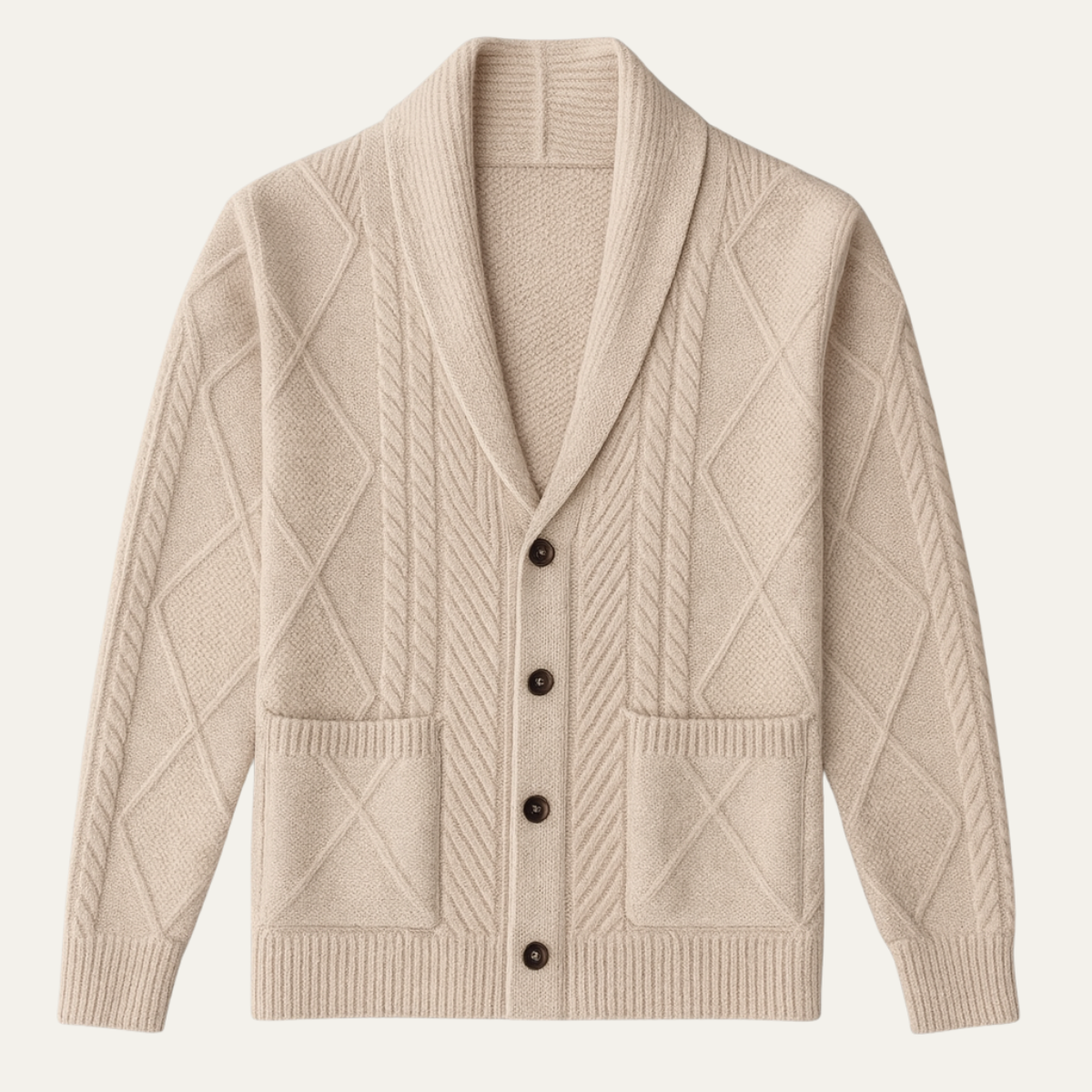 Classic Crew Neck Knit Cardigan
