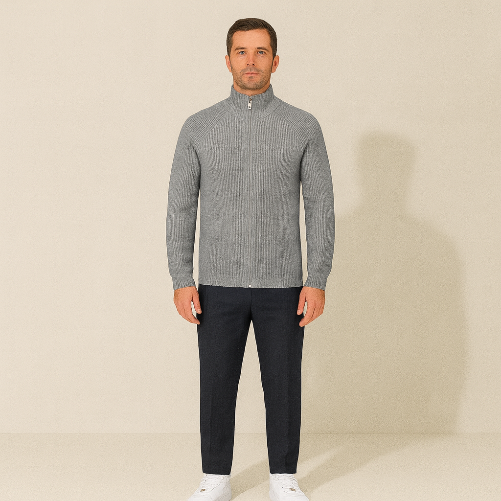 Men's Classic Zip Up Sweater Jacket