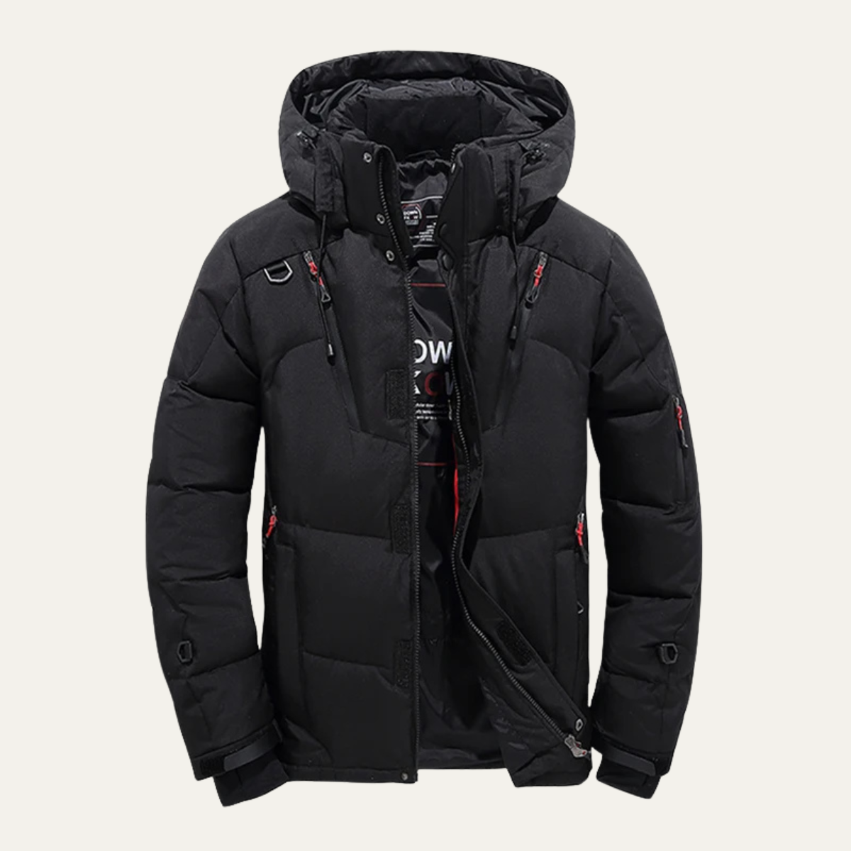 Men's Warm Zip Up Puffer Coat with Pockets - OutfitLondon