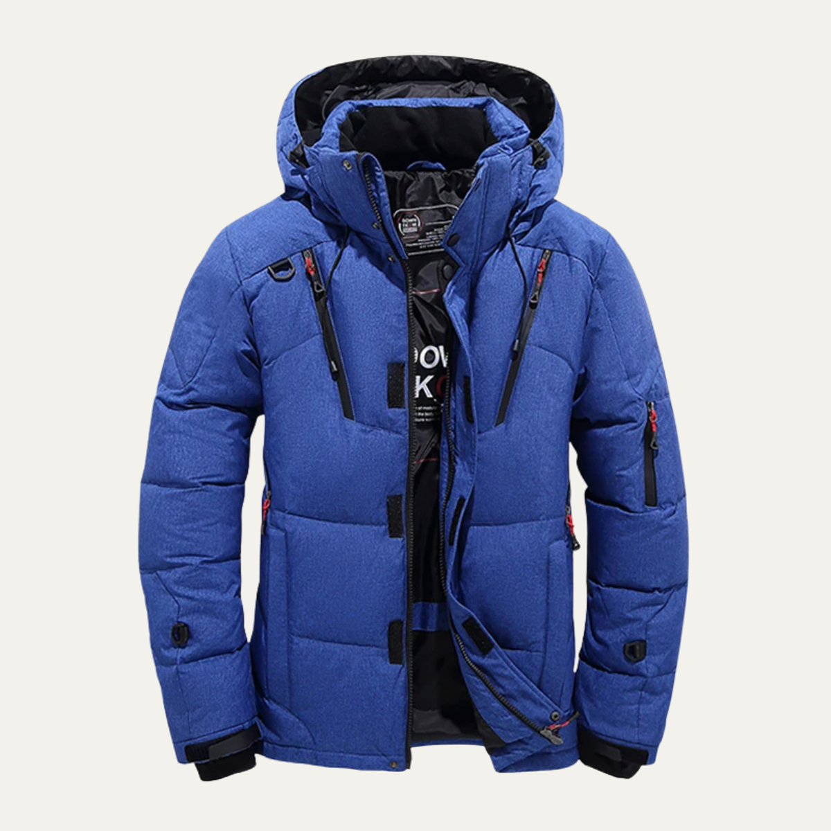 Men's Warm Zip Up Puffer Coat with Pockets