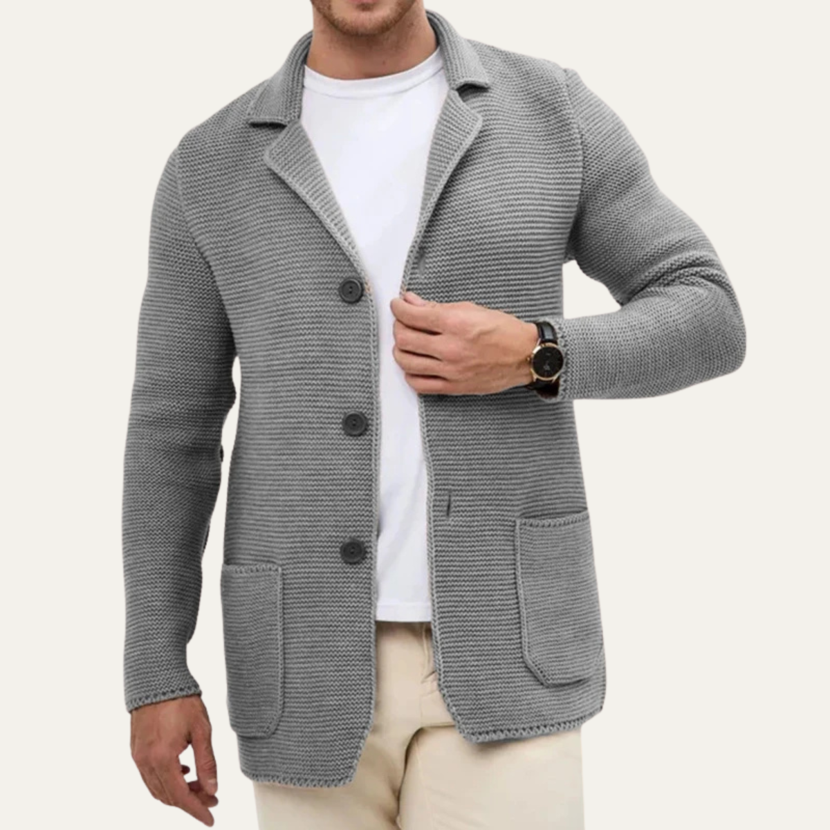 Mens Wool Crew Neck Jacket - OutfitLondon