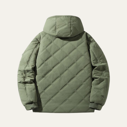 Men's Padded Hooded Stitched Parka Jacket