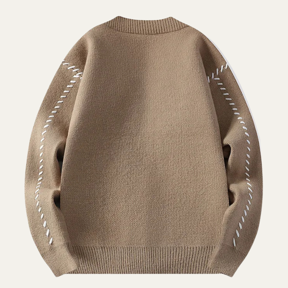 Classic Crew Neck Sweater with Dark Buttons