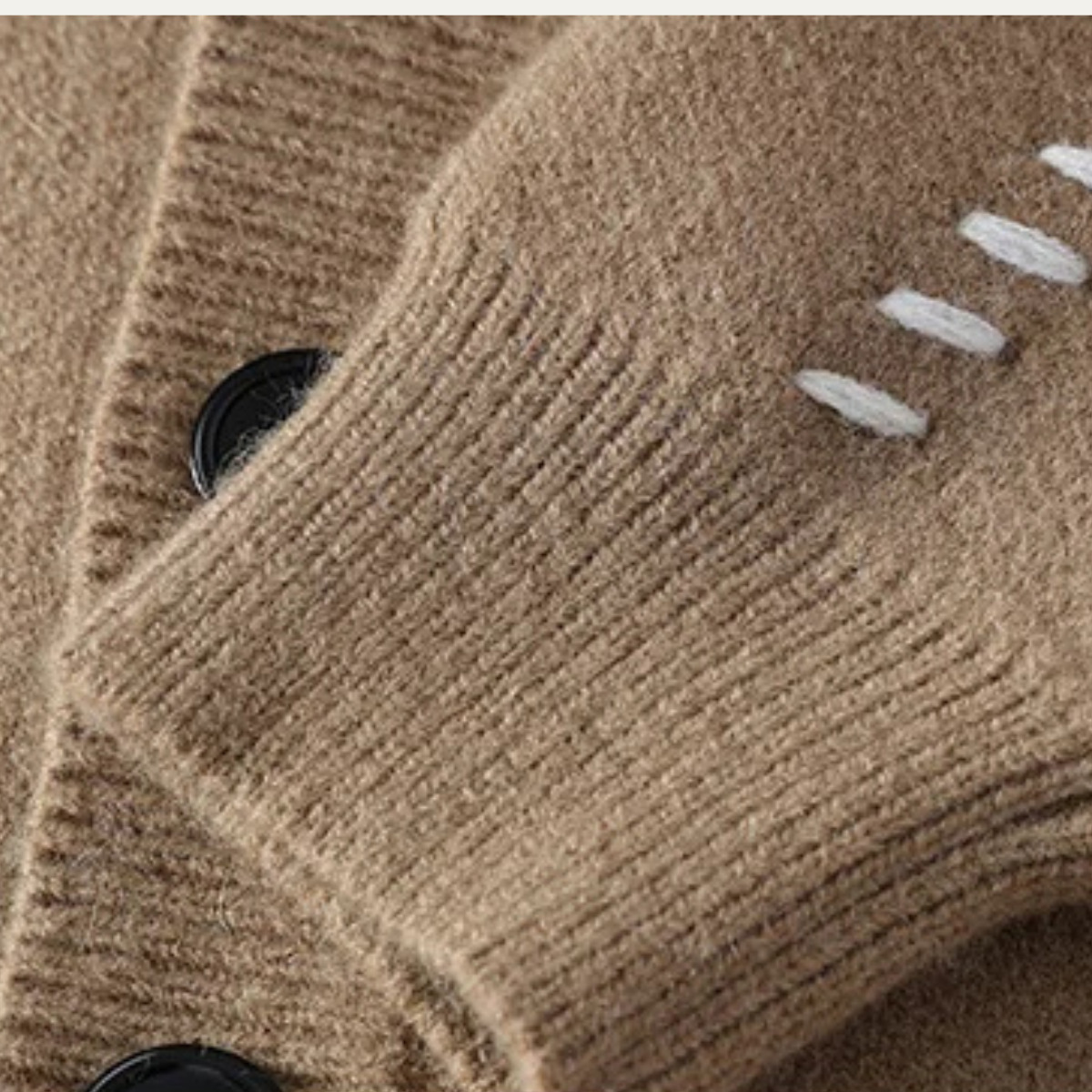 Classic Crew Neck Sweater with Dark Buttons