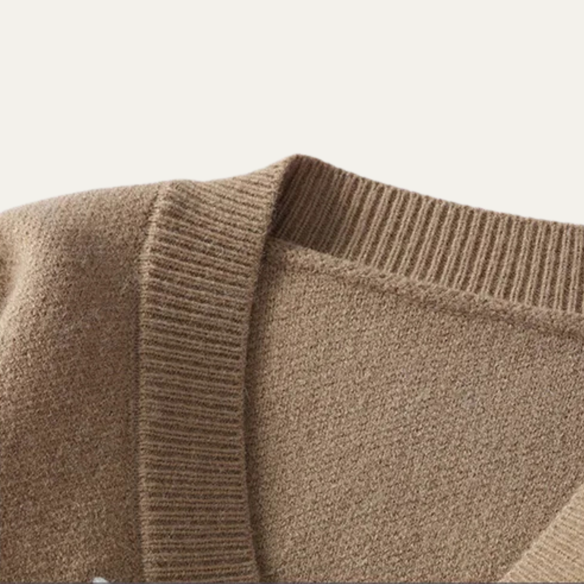 Classic Crew Neck Sweater with Dark Buttons