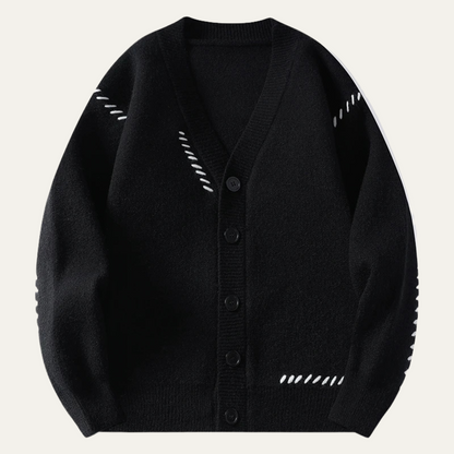 Classic Crew Neck Sweater with Dark Buttons