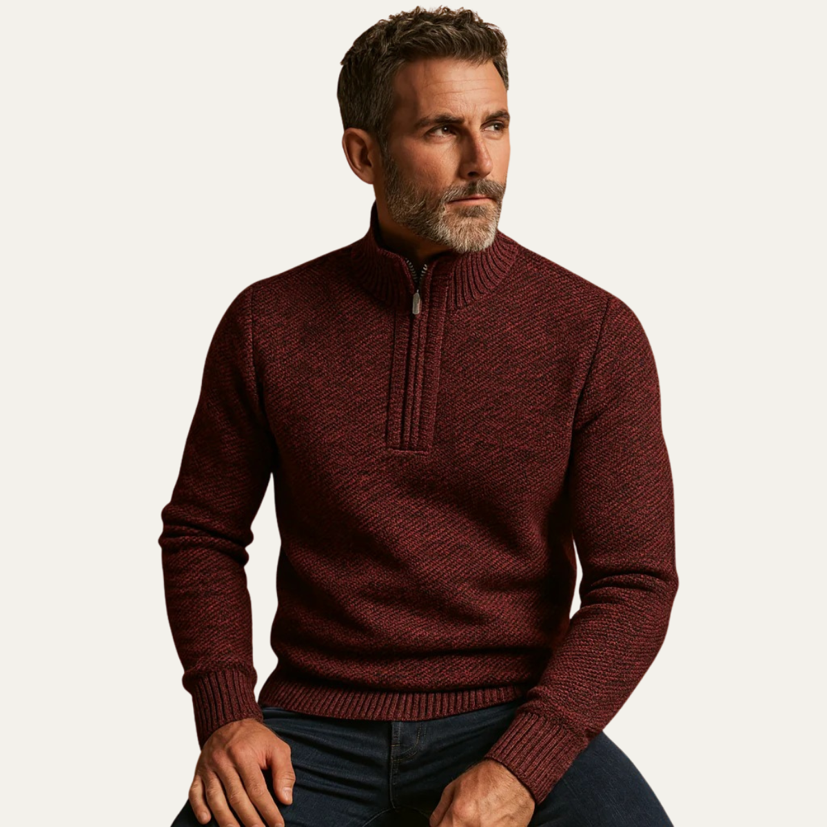 Thick Textured Crew Neck Winter Sweater