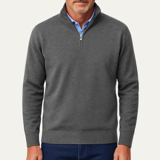 Soft Mens Quarter Zip Pullover Sweater - OutfitLondon