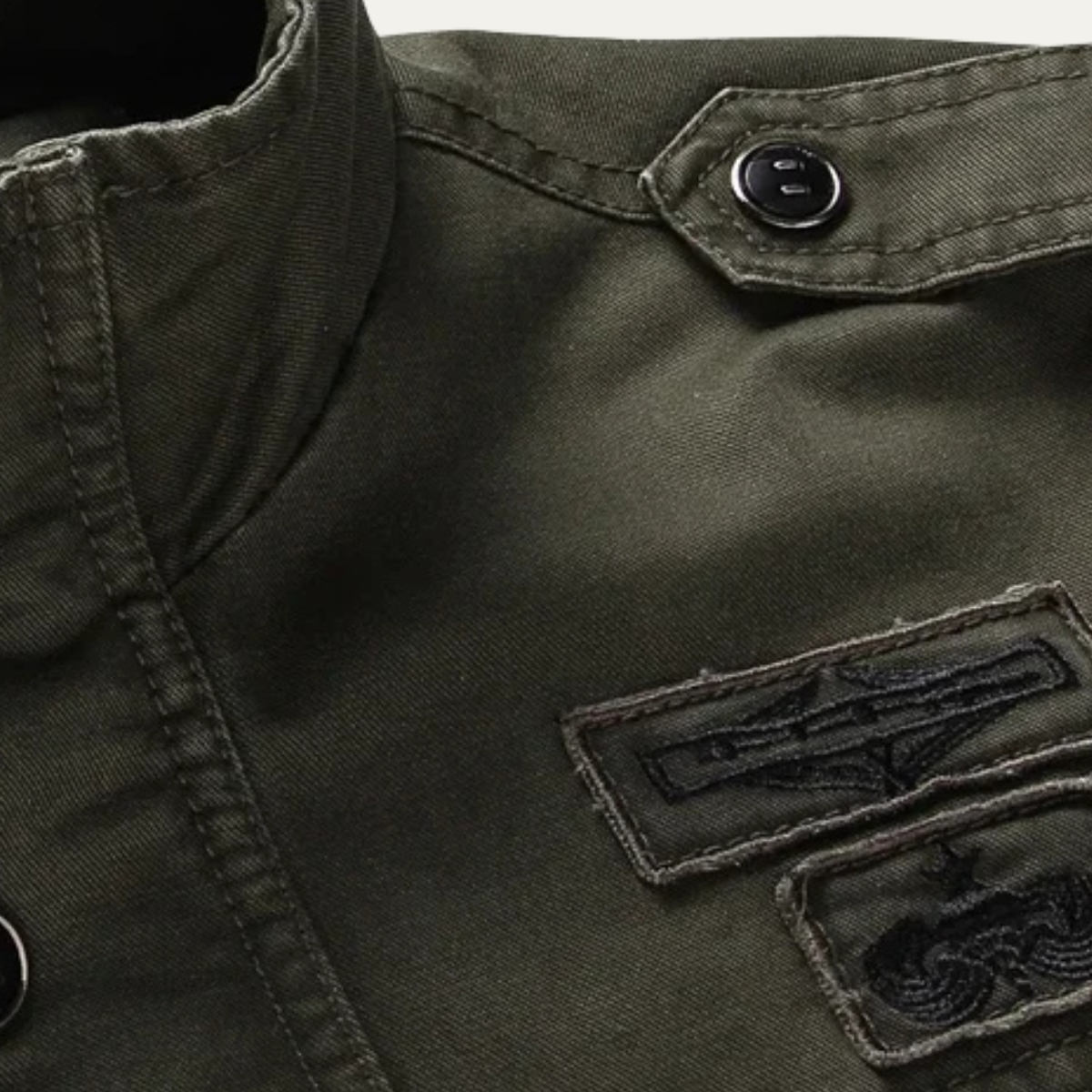 Tactical Army Style Parka Jacket with Collar