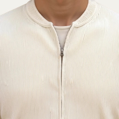 Men's Slim Fit Ribbed Zip Jacket Sweater
