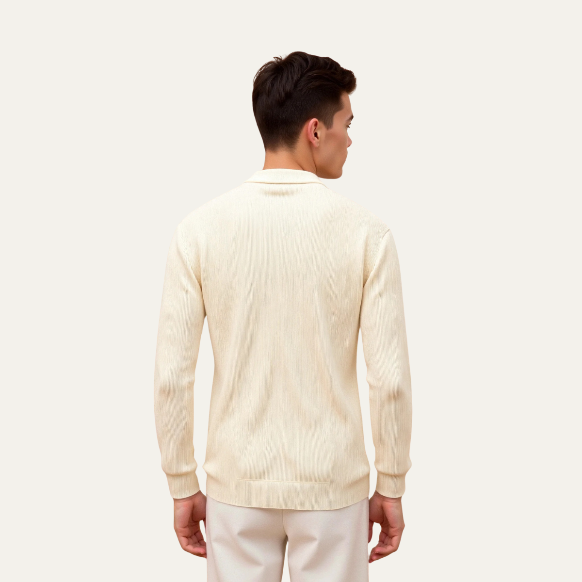 Men's Slim Fit Ribbed Zip Jacket Sweater
