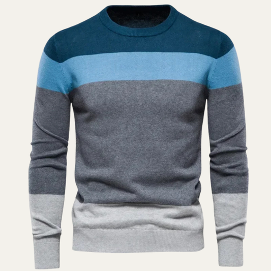 Men's Gradient Stripe Pullover Sweater - OutfitLondon