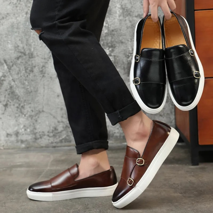 Classic Leather Buckle Dress Shoes