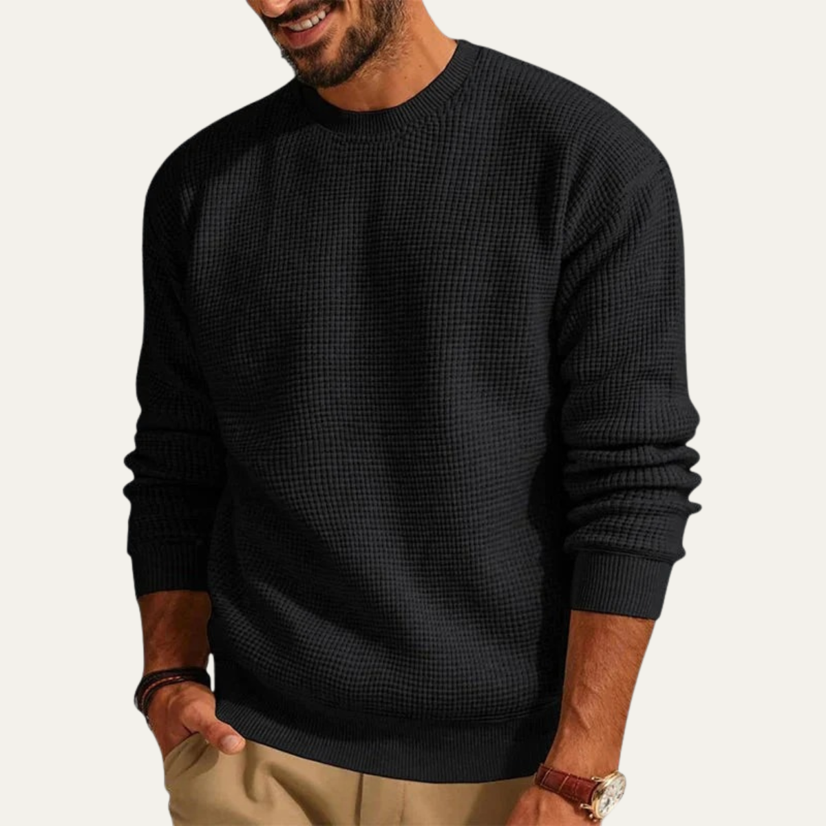 Men's Thick Grid Knit Sweater