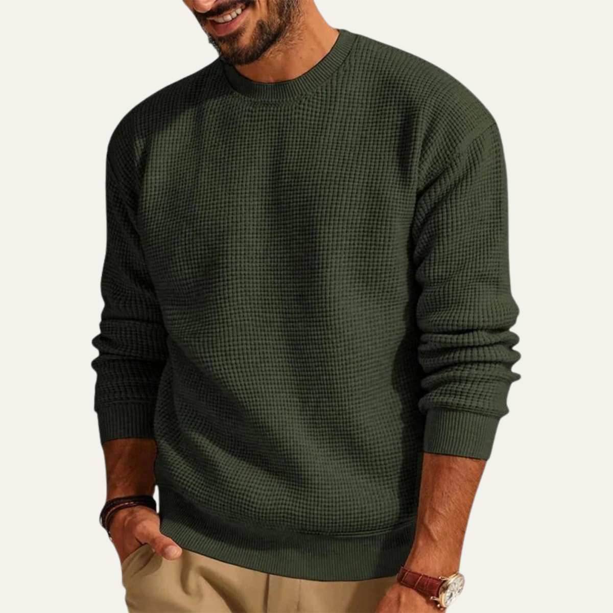 Men's Thick Grid Knit Sweater