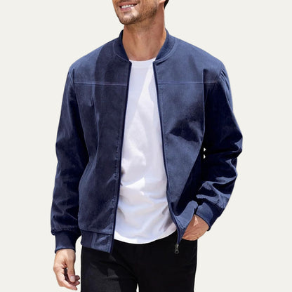 Men's Leather Aviator Bomber Jacket