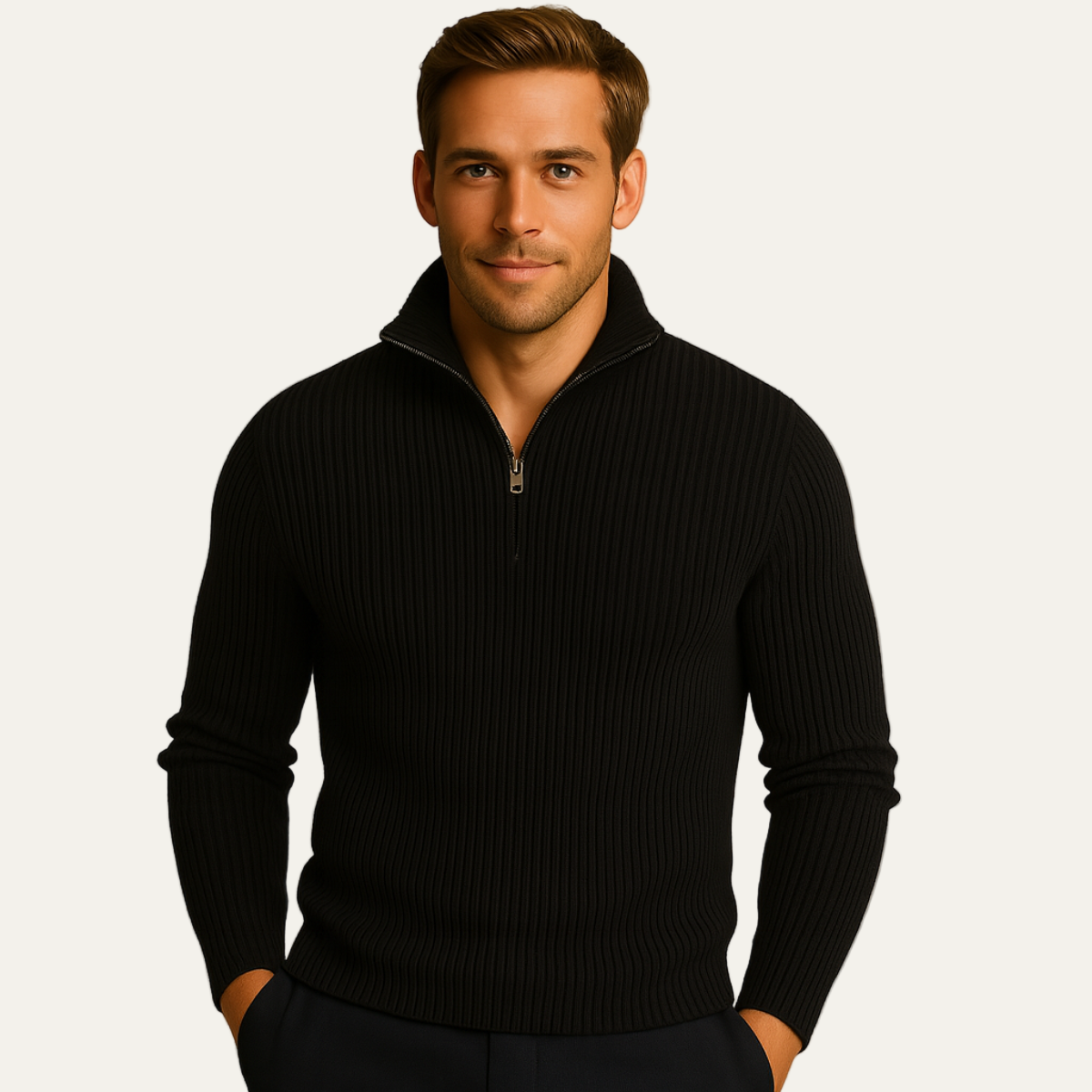 Classic Men's Textured Sweater