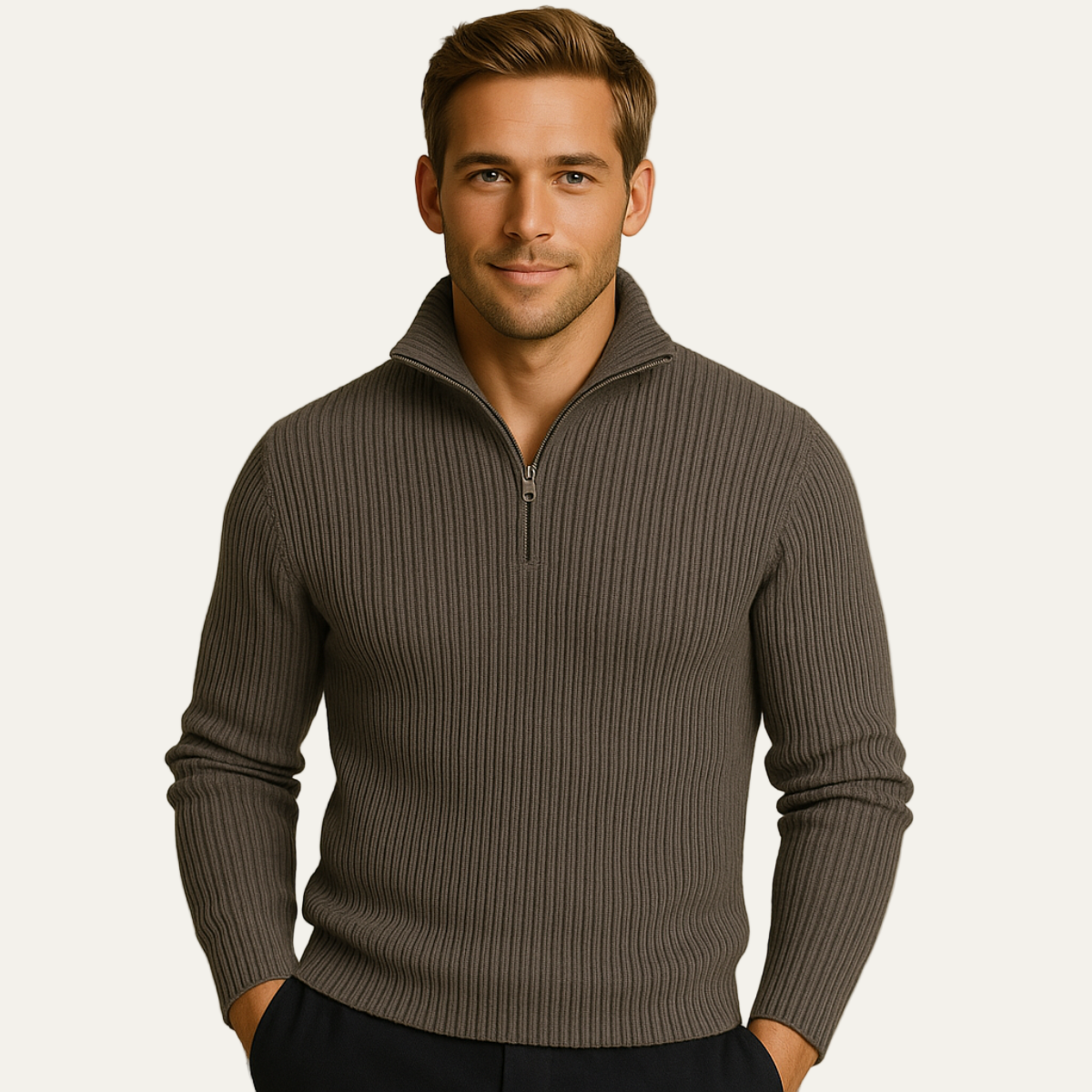 Classic Men's Textured Sweater