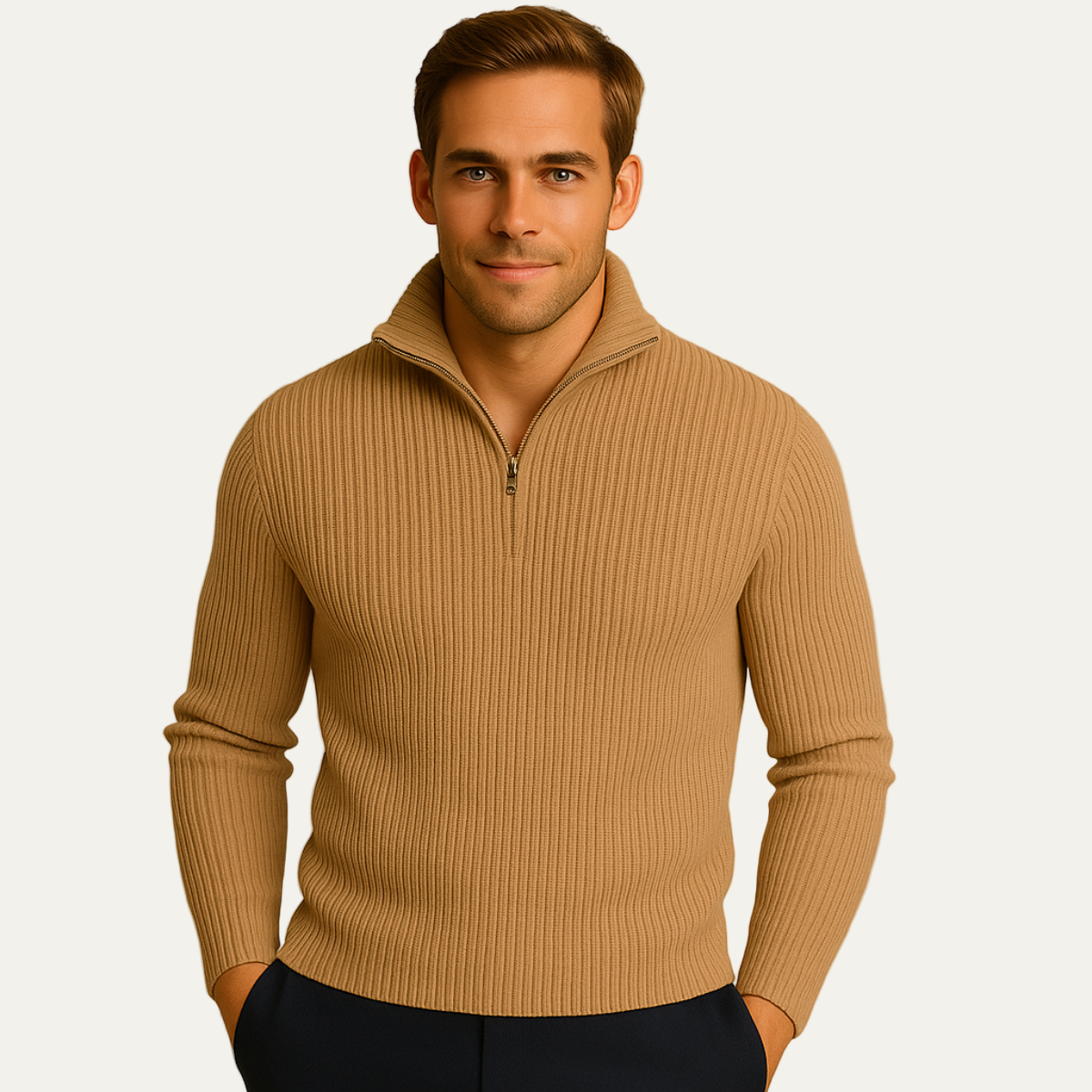 Classic Men's Textured Sweater