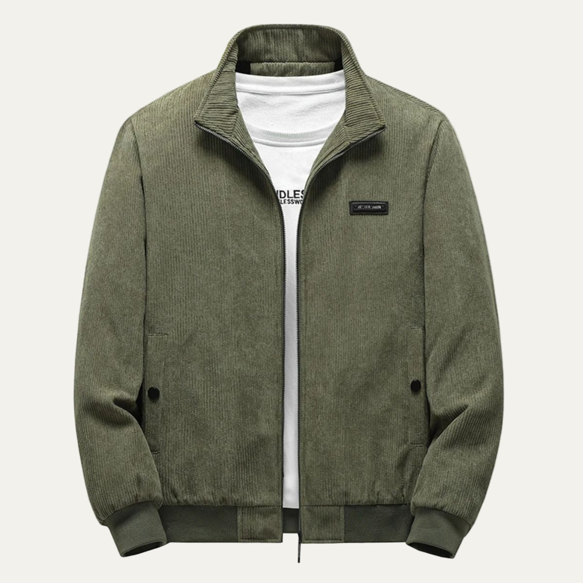 Men's Textured Classic Bomber Jacket