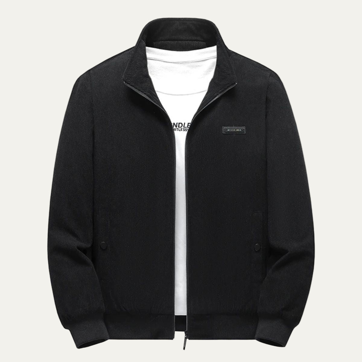 Men's Textured Classic Bomber Jacket