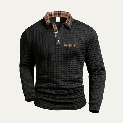 Classic Grid Pattern Men's Polo Shirt
