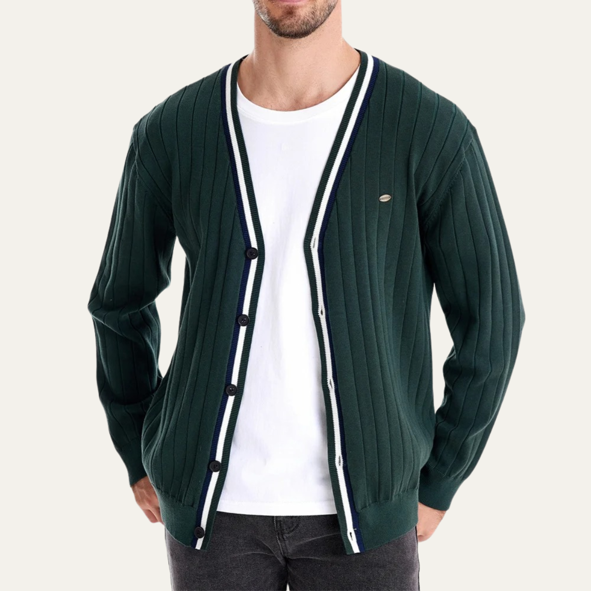Mens Casual Striped Sweater