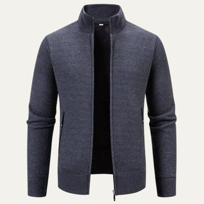 Warm Crew Neck Knit Sweater Jacket