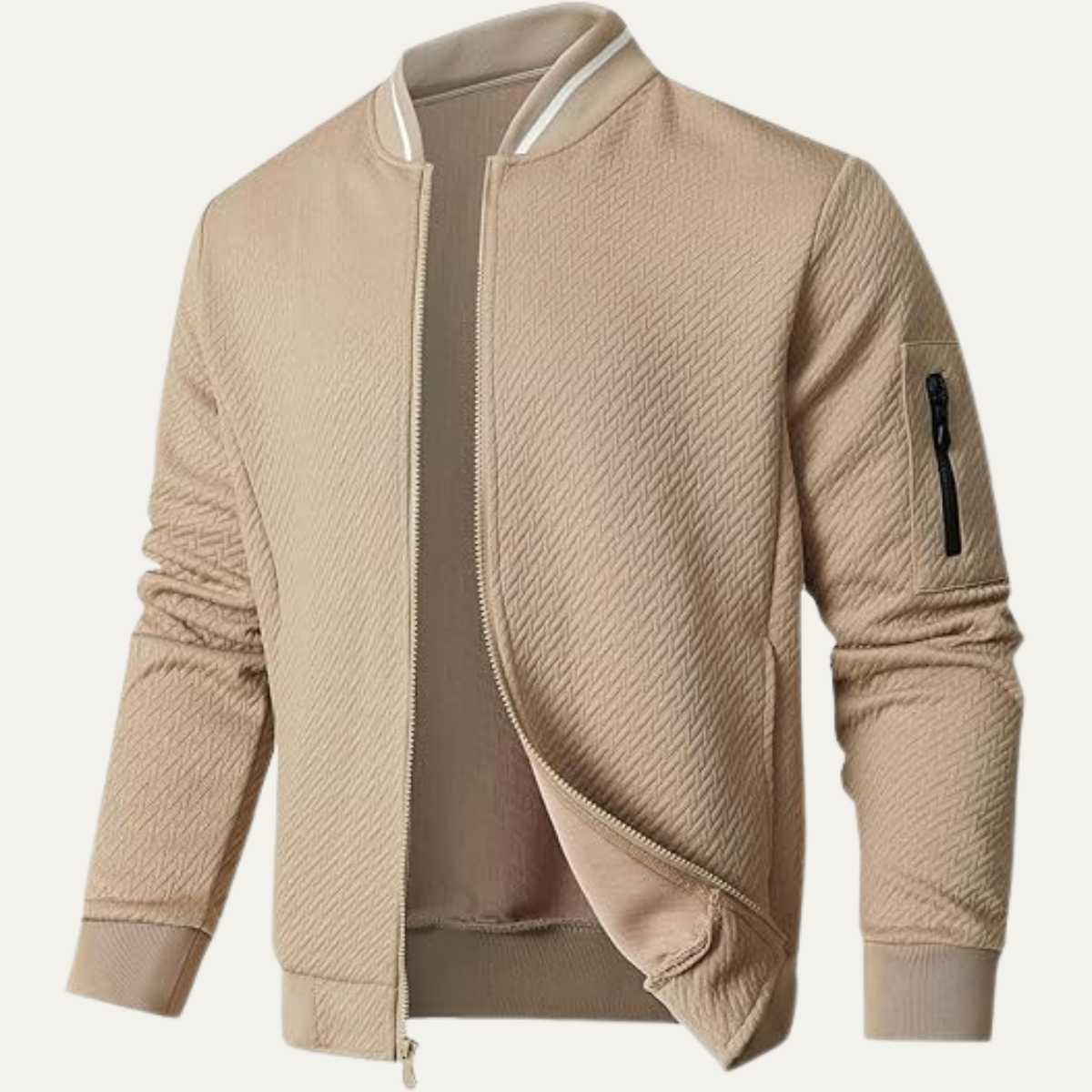 Men's Classic Patterned Bomber Coat