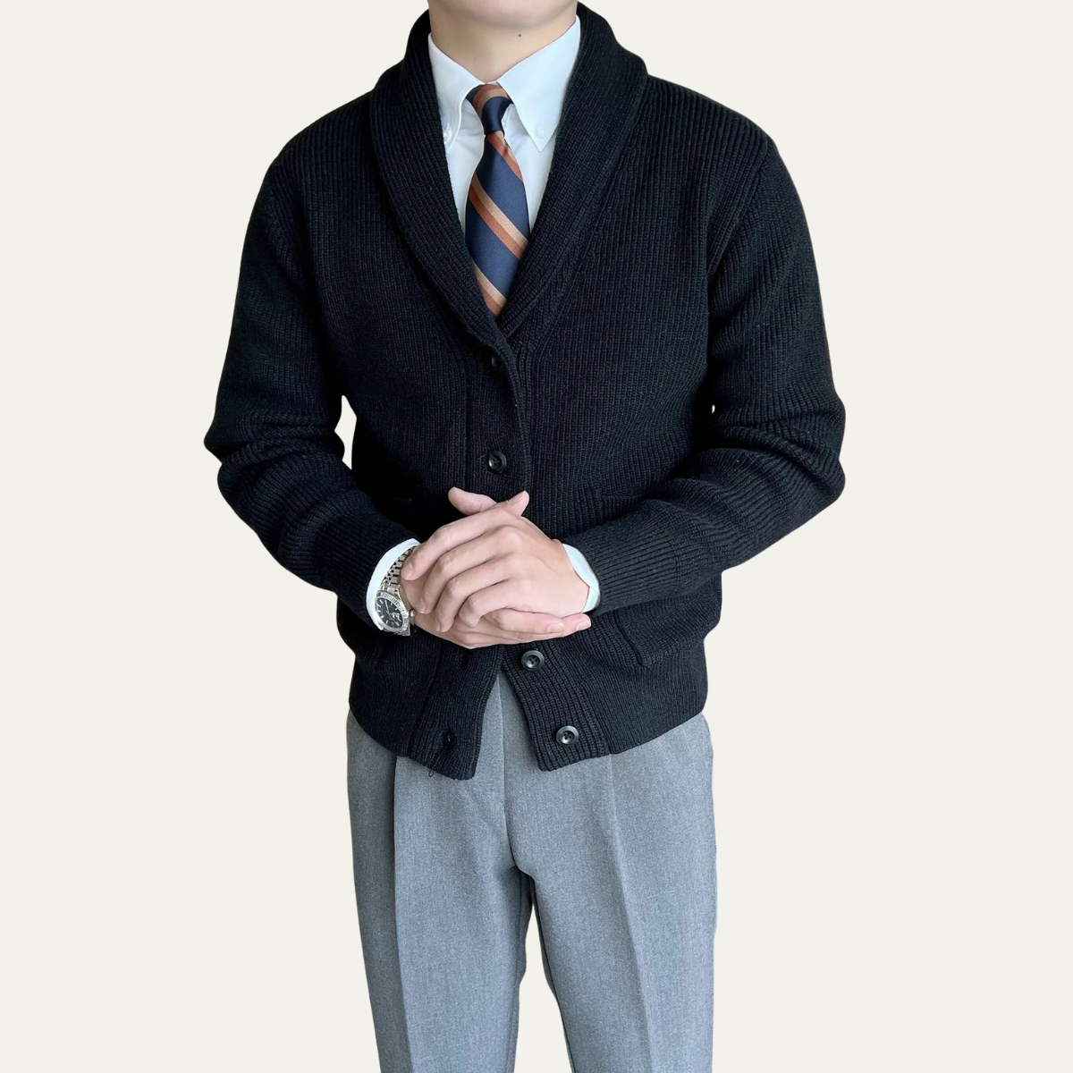 Cozy Ribbed Knit Men's Winter Sweater - OutfitLondon