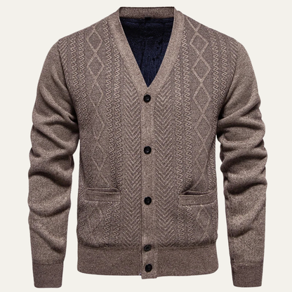 Soft Mens V Neck Sweater Cardigan - OutfitLondon