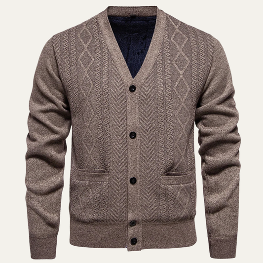 Soft Mens V Neck Sweater Cardigan - OutfitLondon