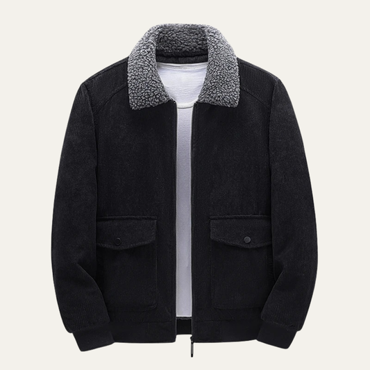 Men's Textured Snap Button Bomber Jacket - OutfitLondon