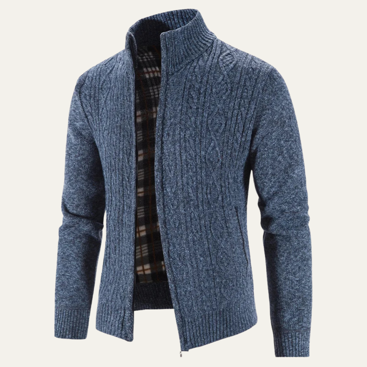 Men's Thick Quilted Zipper Jacket