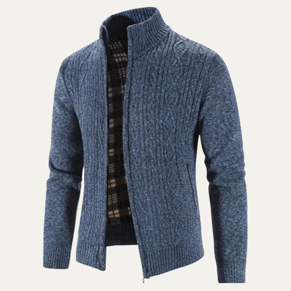 Men's Thick Quilted Zipper Jacket