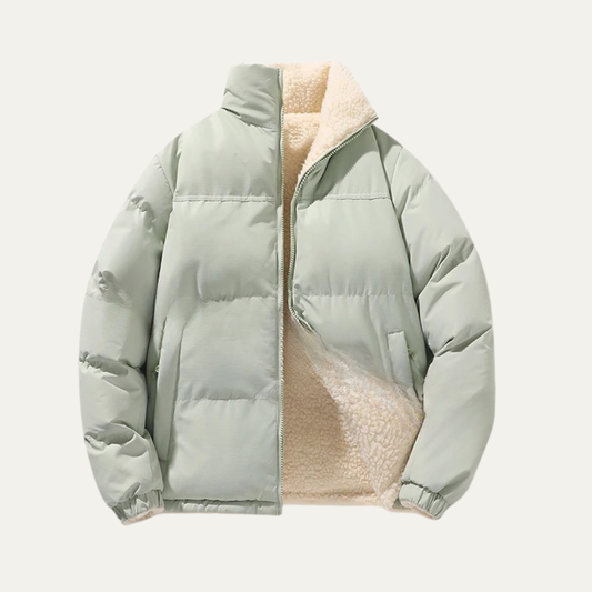 Warm Men's Reversible Fleece Puffer Coat - OutfitLondon
