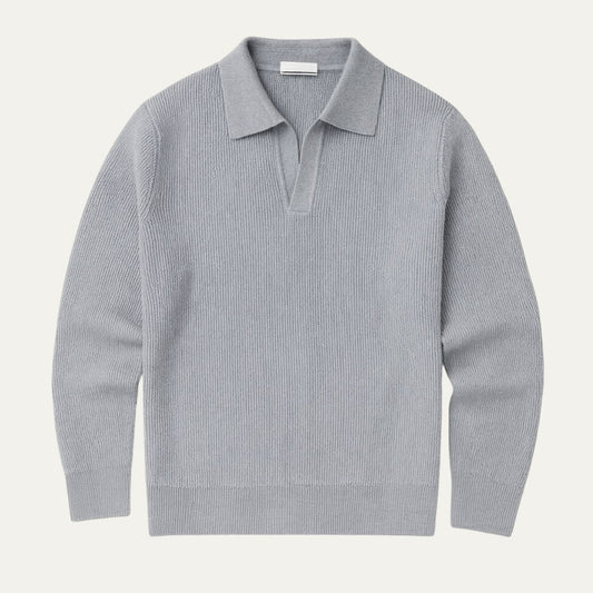 Classic Men's Thick Knit Polo Shirt - OutfitLondon