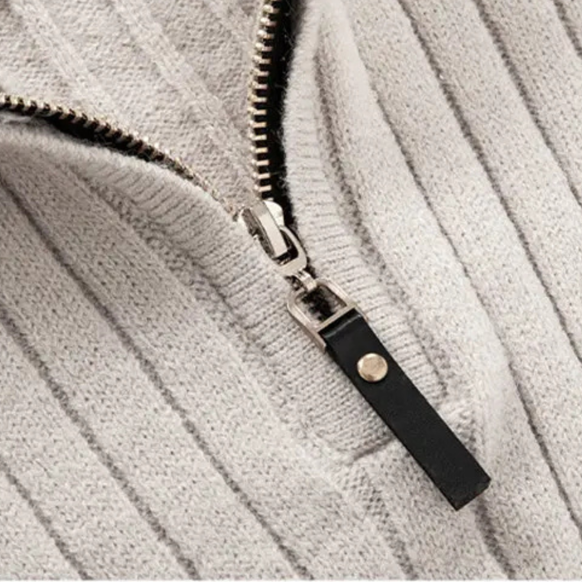 Men's Fitted Crew Neck Quarter Zip Sweater