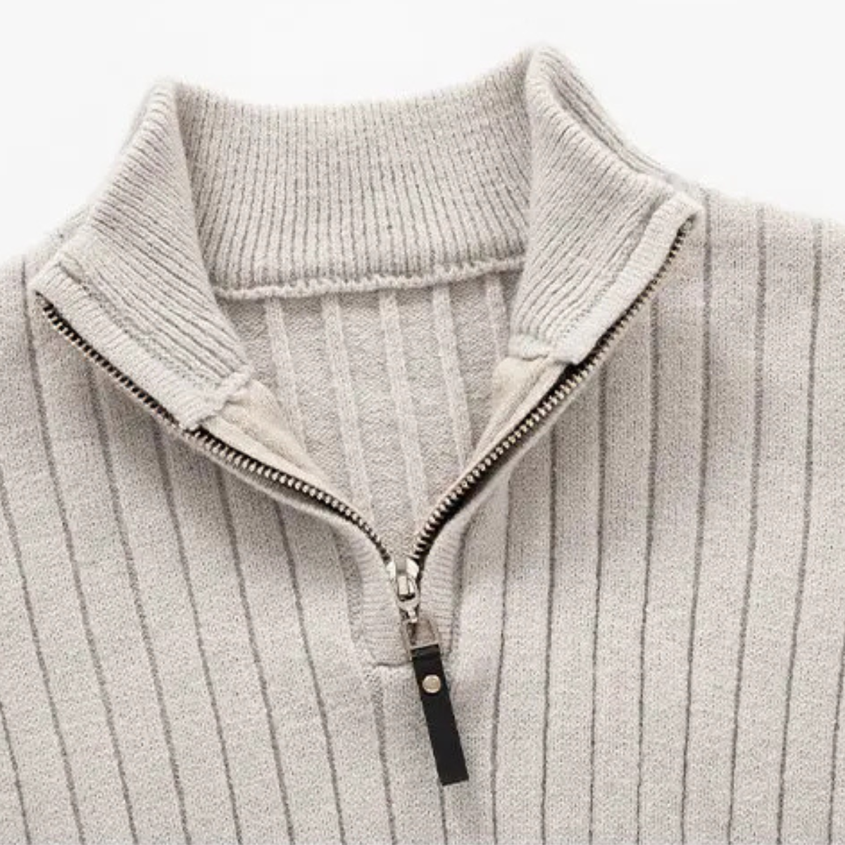Men's Fitted Crew Neck Quarter Zip Sweater