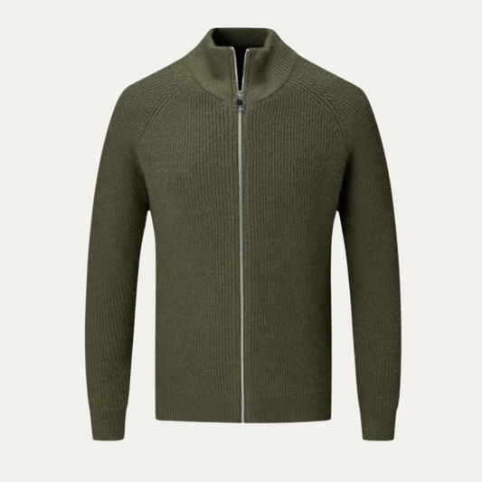 Men's Zip Up Raglan Sweater Jacket - OutfitLondon