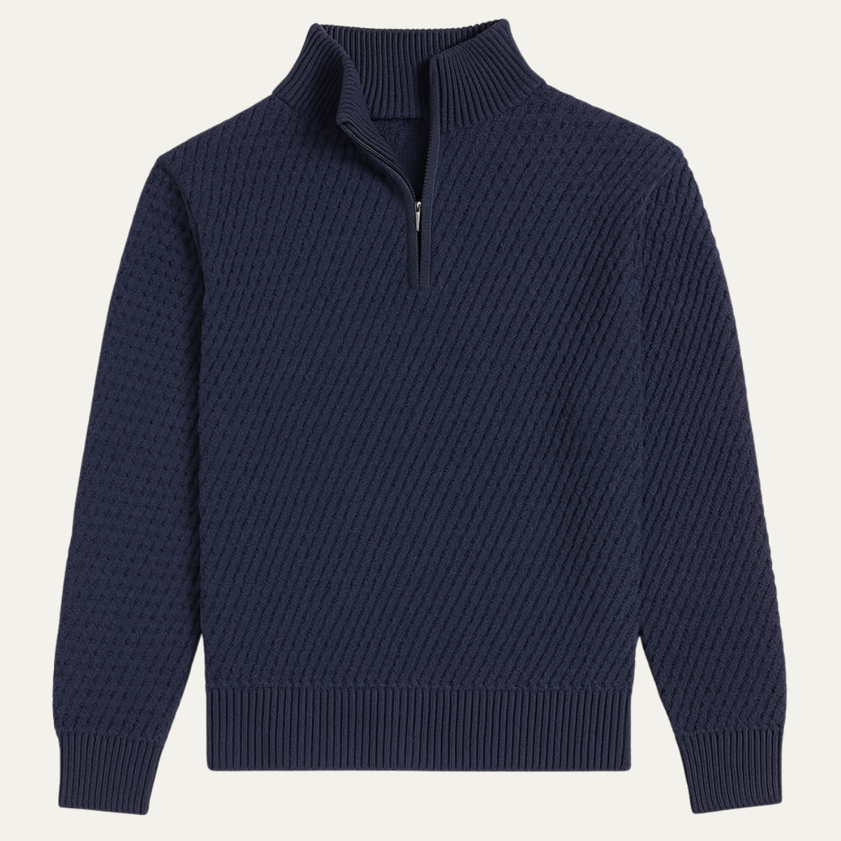 Casual Quarter Zip Pullover Sweater - OutfitLondon