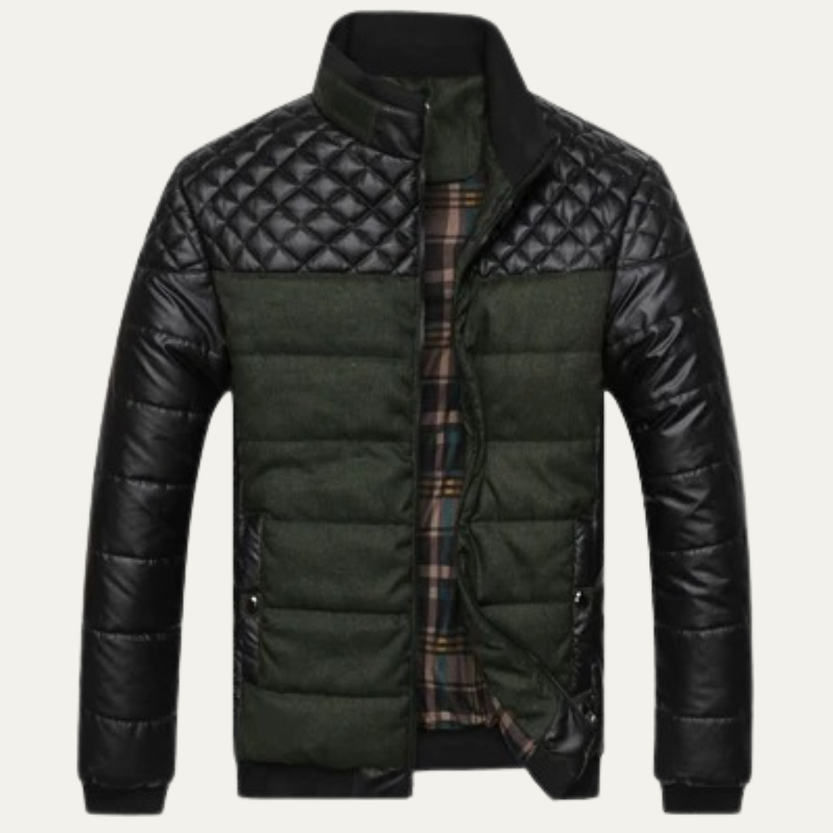 Men's Insulated Padded Contrast Bomber Jacket - OutfitLondon