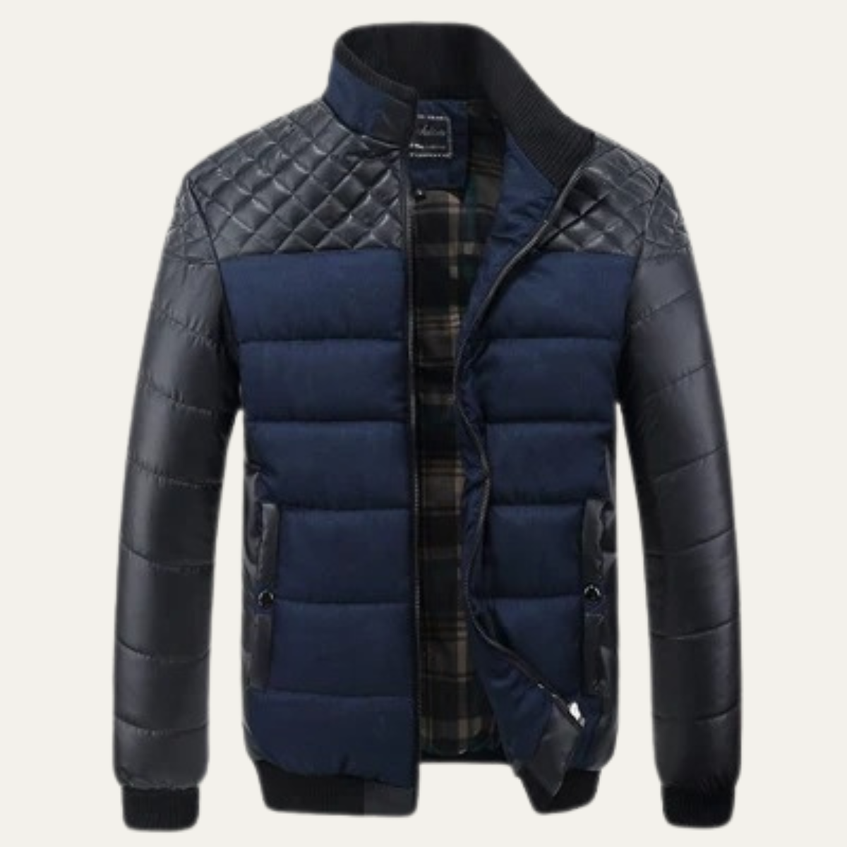 Men's Insulated Padded Contrast Bomber Jacket