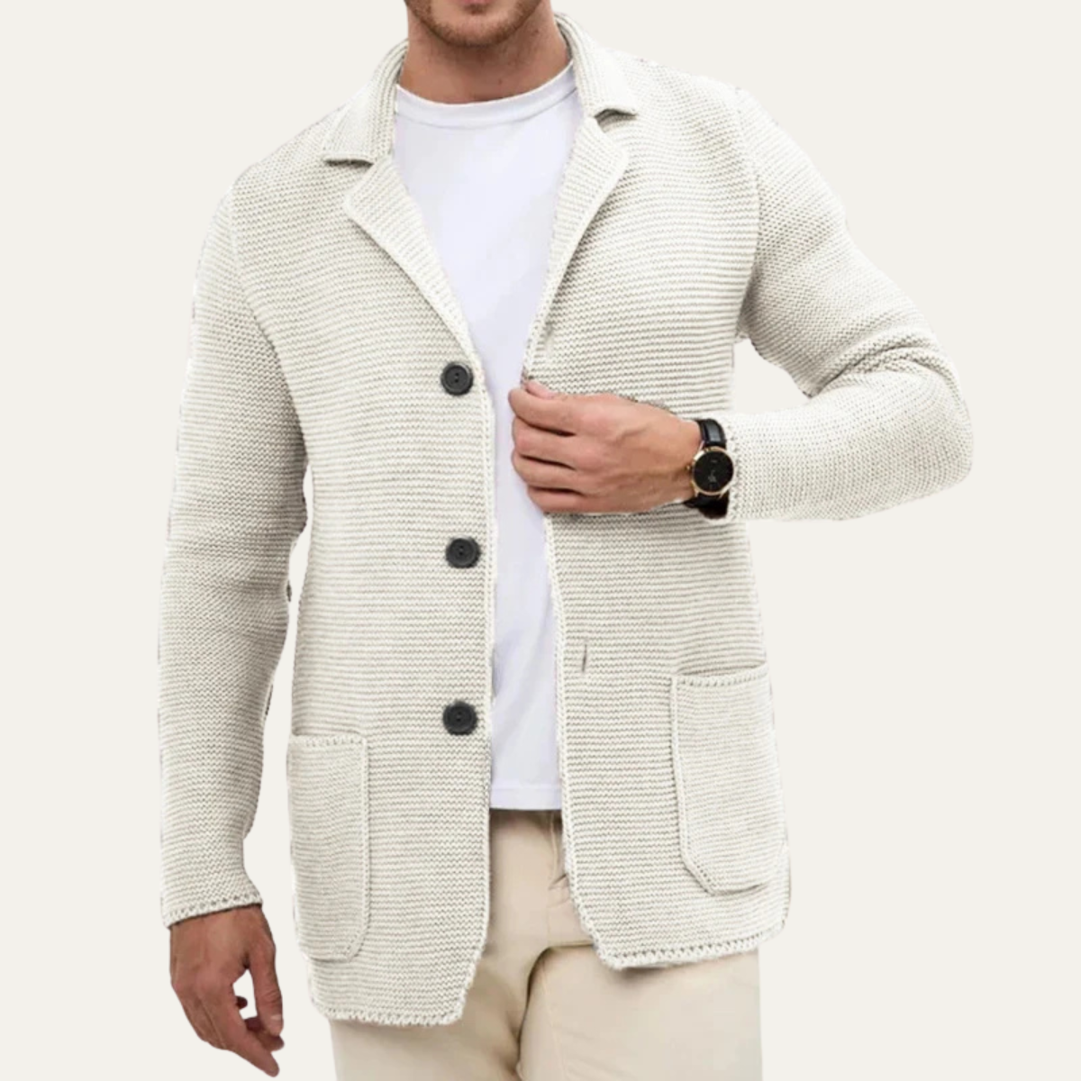 Men's Fashionable Thick Knit Cardigan Jacket