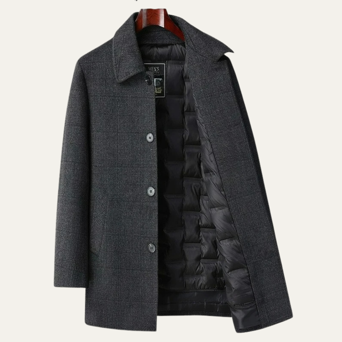 Warm Mens Plaid Wool Coat - OutfitLondon