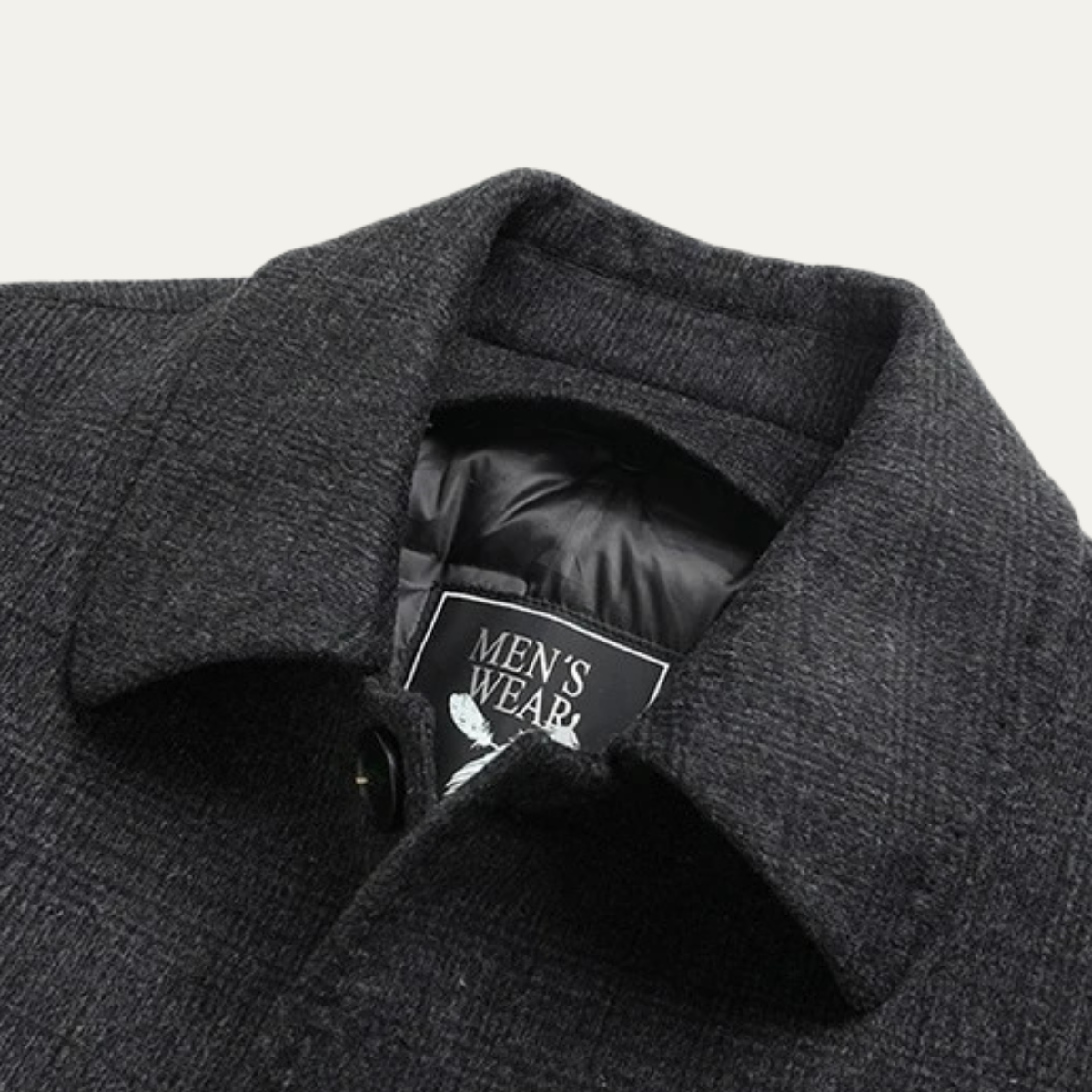Warm Mens Plaid Wool Coat