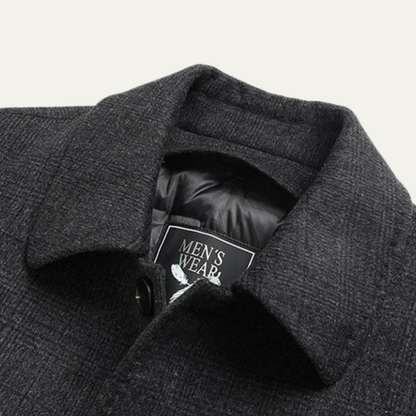 Warm Mens Plaid Wool Coat