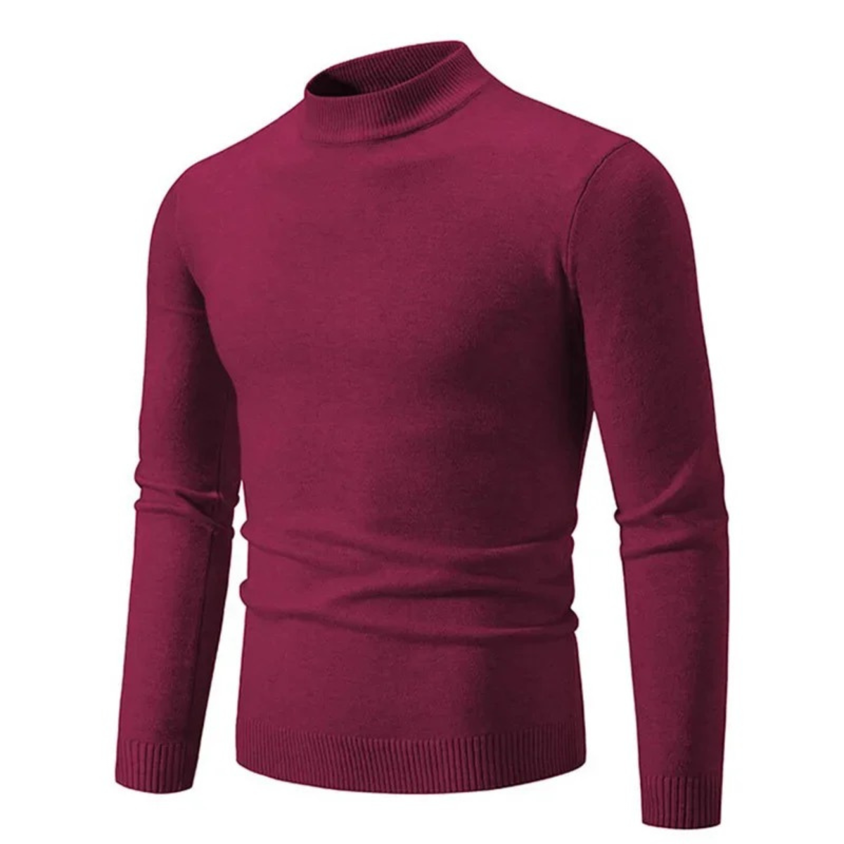 Men's Fitted Patterned Knit Crew Neck Sweater