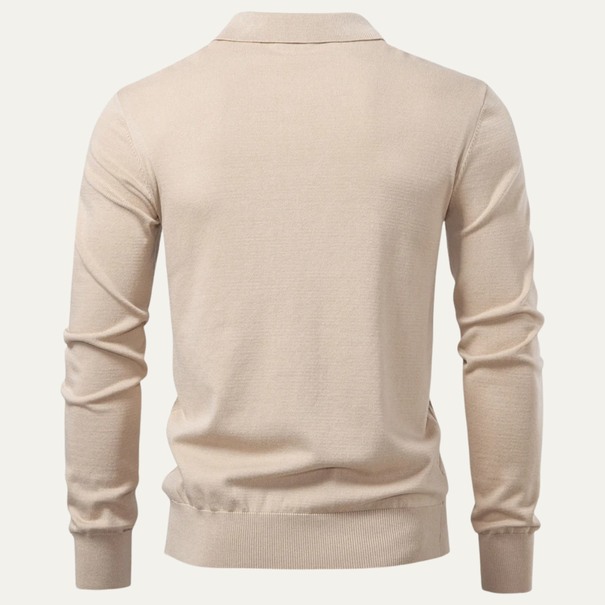 Classic Fit Crew Neck Knit Polo Sweater