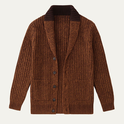 Men's Thick Knitted Crew Neck Sweater Cardigan